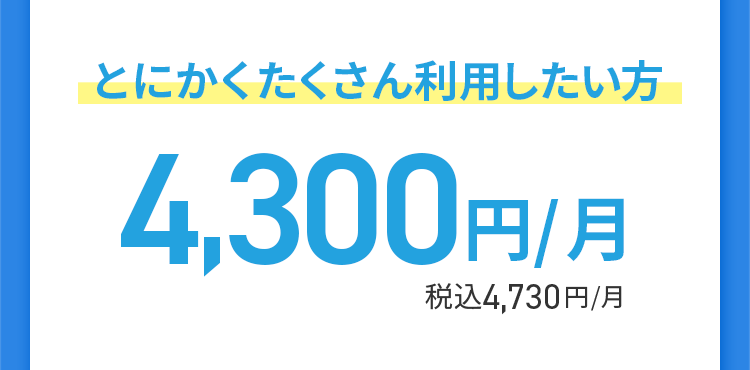 とにかくたくさん利用したい方